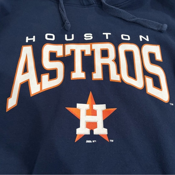 Stitches Navy Blue Astros Hoodie with Logo - Picture 3 of 4